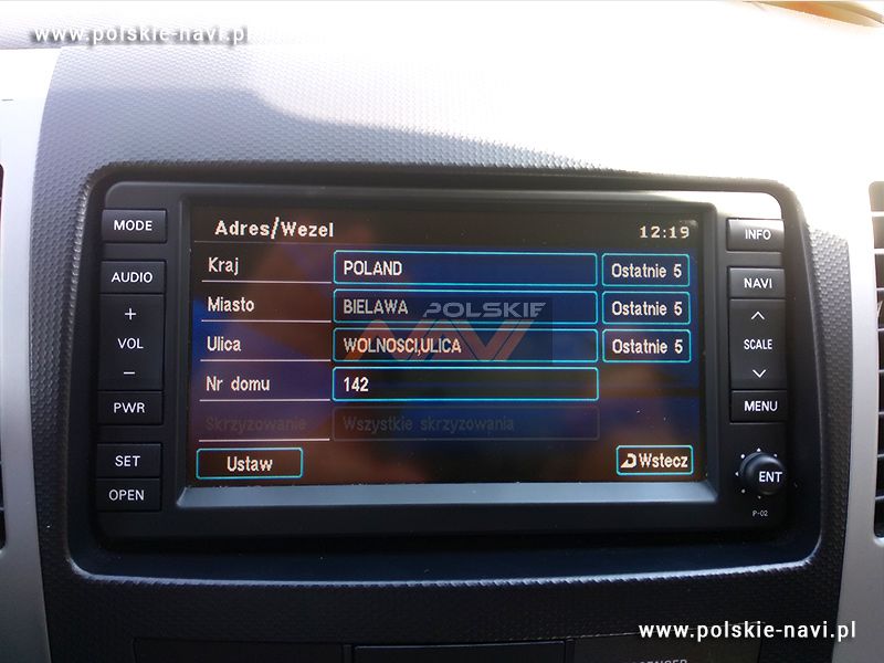 Peugeot MCS 4007, 4008 Tłumaczenie nawigacji - Polskie menu